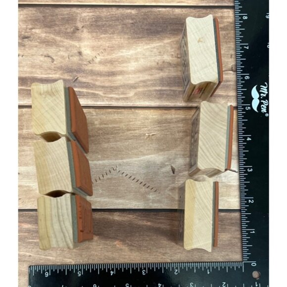 RARE Hero Arts Wood Mounted Rubber Stamp Set of 6 Poetic Prints - Picture 5 of 7